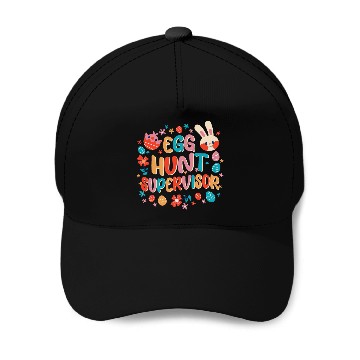 Discover Egg Hunt Supervisor Easter Day Baseball Caps