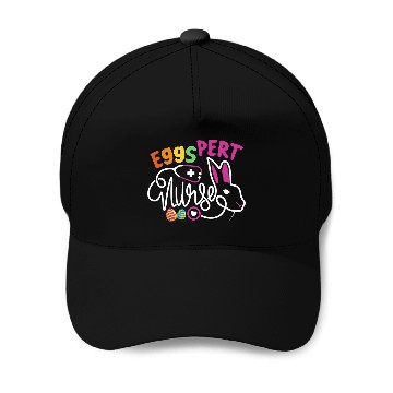 Discover Eggspert nurses Easter Bunny NP Funny RN Easter Day Nursing Baseball Tees Baseball Caps