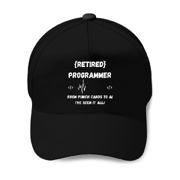 Discover Retired Computer Programmer Coding Heartbeat Funny Baseball Tees Baseball Caps
