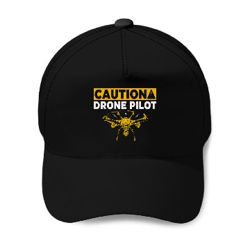 Discover Caution Drone Pilot Baseball Caps