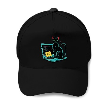 Discover Cat I Work On Computers Coding Geek Design Baseball Tees Baseball Caps