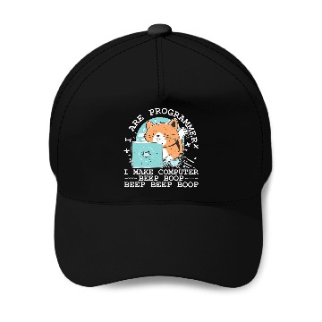 Discover I Are Programmer Funny Cat Computer Nerd IT Coder Baseball Caps
