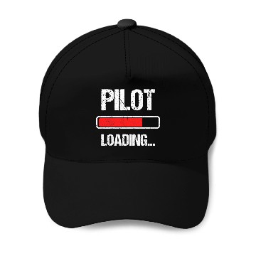 Discover Pilot Loading Please Wait Future Flight Student Kid Pilot Baseball Caps