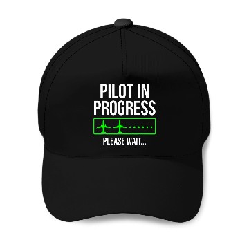 Discover Pilot In Progress Funny Aviator Flight School Student Baseball Caps