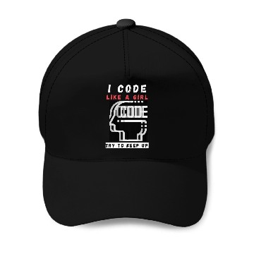 Discover I Code Like a Girl Programmer Baseball Caps Baseball Tees