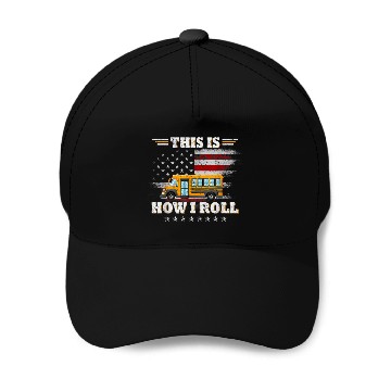 Discover this is how i roll school bus driver Baseball Tees Baseball Caps
