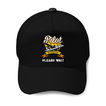 Discover Pilot In Progress Flight School Aviator Squad Airplane Fly Baseball Tees Baseball Caps