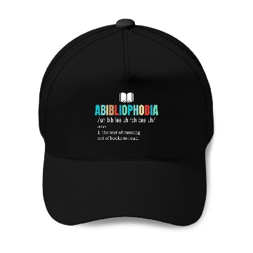 Discover Abibliophobia Definition Reading Bookworm Reader vintages Baseball Tees Baseball Caps