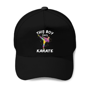 Discover This Boy Loves Karate Baseball Tees Baseball Caps