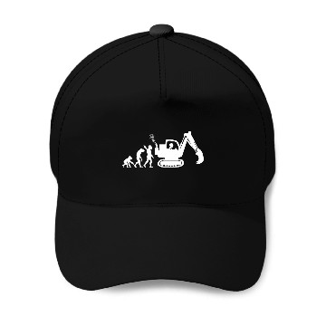 Discover Excavator Operator Driver Construction Worker Job Evolution 1 Baseball Tees Baseball Caps