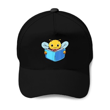 Discover Bee Book Lover Reader Baseball Caps