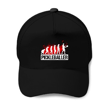 Discover Evolution Pickleball Player Paddle Net Gift Athlete Baseball Caps