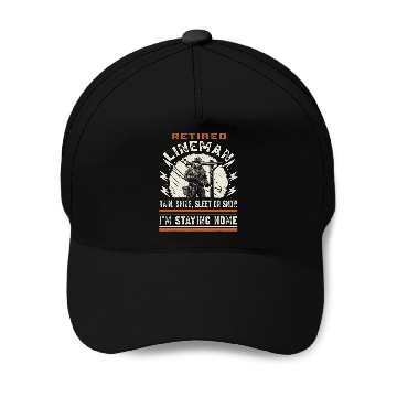 Discover Retired Lineman Electrical Engineer Worker Funny Retirement Baseball Caps