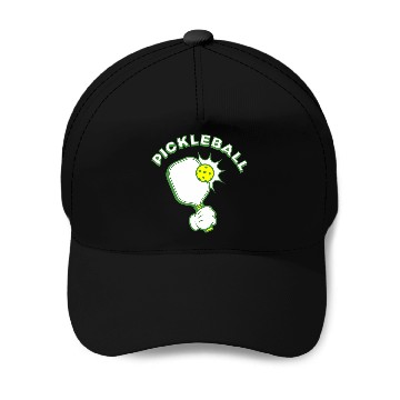 Discover Cartoon Pickleball Paddle Serve Baseball Tees Baseball Caps