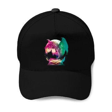Discover fantasy Bookworm Book Dragon Reader Library Baseball Tees Baseball Caps