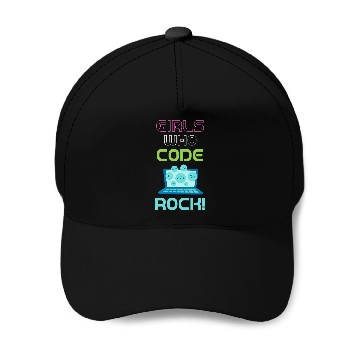 Discover Girls Who Code Rock Programmer Computer Debugging Coder Baseball Caps