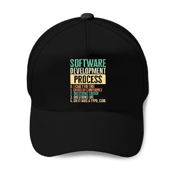 Discover Programmer I Software Development Process 0 Cant Fix 1 Cris Baseball Tees Baseball Caps
