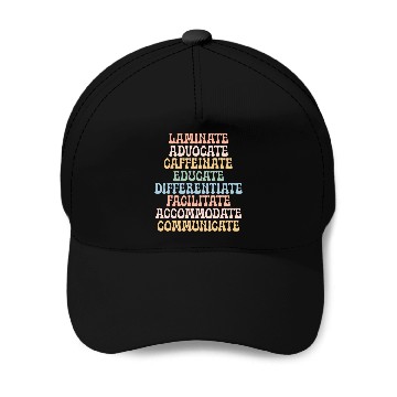 Discover SPED Teacher Essentials Laminate Advocate Educate Zip Baseball Caps