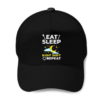 Discover Shift Work Night Job Worker Midnight Funny Coffee 2 Baseball Tees Baseball Caps