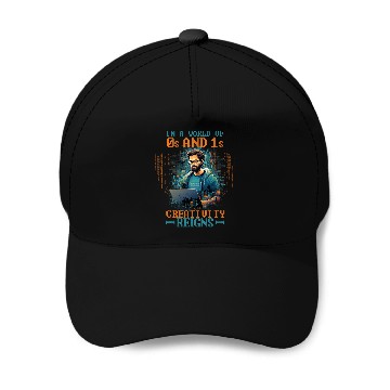 Discover Programming World Of 0s and 1s Software Developer Baseball Caps