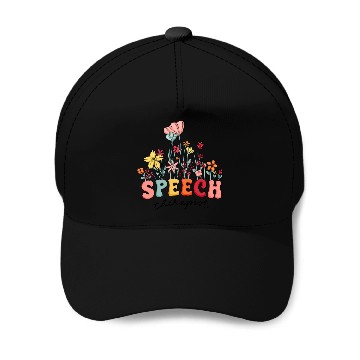 Discover Speech Therapy Speech Language Pathologist Therapist Floral Baseball Tees Baseball Caps