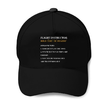 Discover Flight Instructor Pilot Aviation Trainer 24 Baseball Tees Baseball Caps