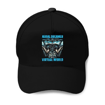 Discover Flight Simulator Aviation Console Pilot Flight Simulation 3 Baseball Caps