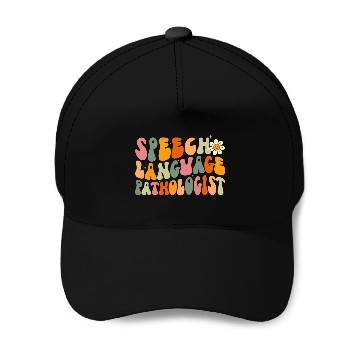 Discover SLP Speech Language Pathologist Retro Speech Therapy Baseball Tees Baseball Caps
