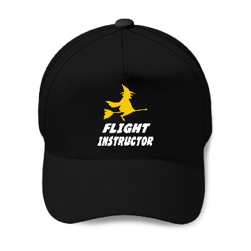 Discover Flight Instructor Witch Flying Fly Halloween Funny Pilot Baseball Tees Baseball Caps