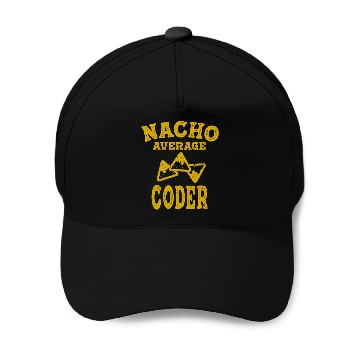 Discover Funny coder programming Nacho average programmer coding taco Baseball Caps
