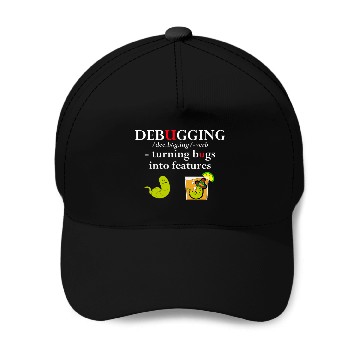 Discover Funny Debugging Definition Programmer Software Developer BL Baseball Tees Baseball Caps