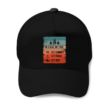Discover In Case Of Git Commit Git Push Git Out Programmer Coder Baseball Caps