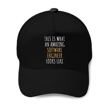 Discover SOFTWARE ENGINEER Funny Job Title Profession Worker Idea Baseball Tees Baseball Caps