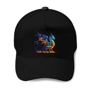 Discover Book Dragon Reading Book lover Baseball Tees Baseball Caps