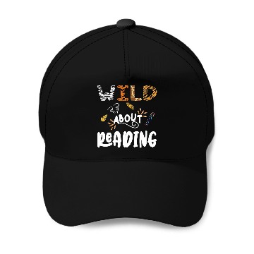 Discover Wild About Reading Reader Lover Animals giraffe leopard Baseball Caps
