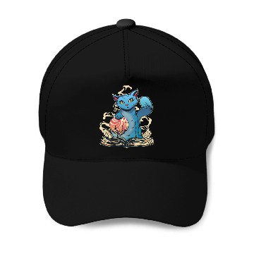Discover Funny magic cat with magic book and magic ball Baseball Caps