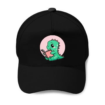 Discover Cute Book Reading Dinosaur Baseball Caps
