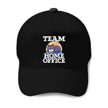 Discover Team homesoffice Computer Cat Lover Remotely Worker Baseball Tees Baseball Caps