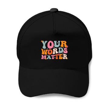 Discover Your Words Matter Speech Therapy SLP Speech Pathologist Baseball Tees Baseball Caps
