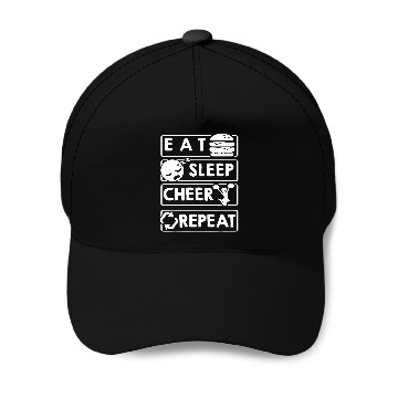 Discover Cheering Eat Sleep Cheer Repeat Baseball Tees Baseball Caps