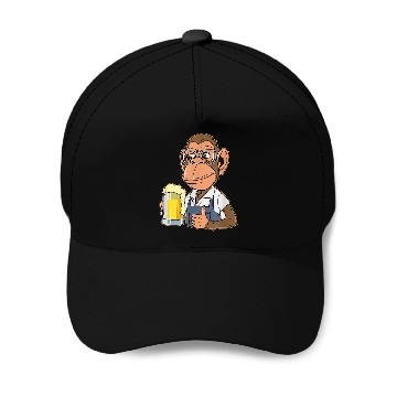 Discover Ape Drinking Beer Drunk Monkey Gorilla Beer Drinker Baseball Tees Baseball Caps