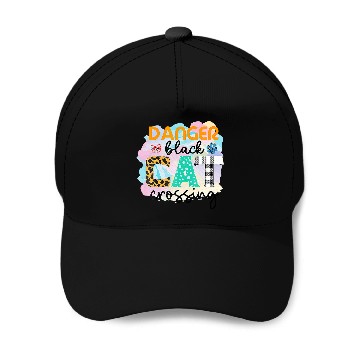 Discover Funny Danger black cats Crossing Graphic Patchwork 1 Baseball Caps