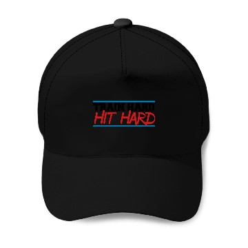 Discover train hard hit hard Baseball Caps