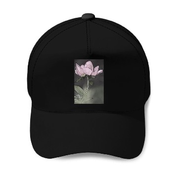 Discover Peony Flower Sketch Baseball Caps