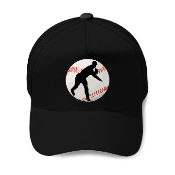 Discover Baseball Pitcher Silhouette Baseball Caps