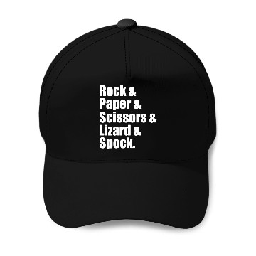 Discover Rock Paper Scissors Lizard Spock Baseball Caps