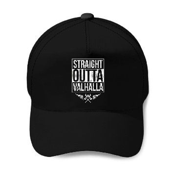 Discover Straight Outtta Valhalla Vikings Baseball Caps