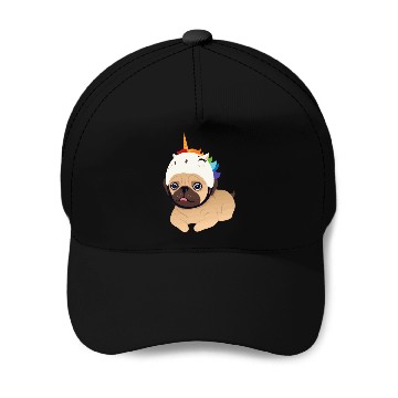 Discover unicorn pug Baseball Caps