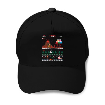 Discover Santa vs Krampus: Merry 8-bit Christmas Baseball Caps
