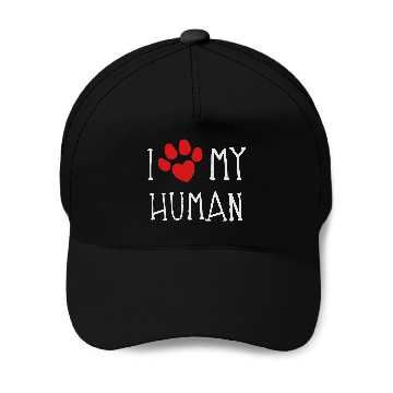 Discover I Love My Human Baseball Caps